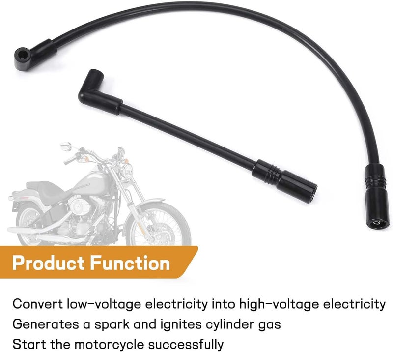Atesilor 10.4mm Spark Plug Wires Ignition Coil Wires Compatible with Harley-Davidson Big Twin Dyna Super Glide/Wide Glide/Low Rider 2000-2017 & Softail Springer/Slim/Deluxe/Deuce 1999-2017 - Image 3